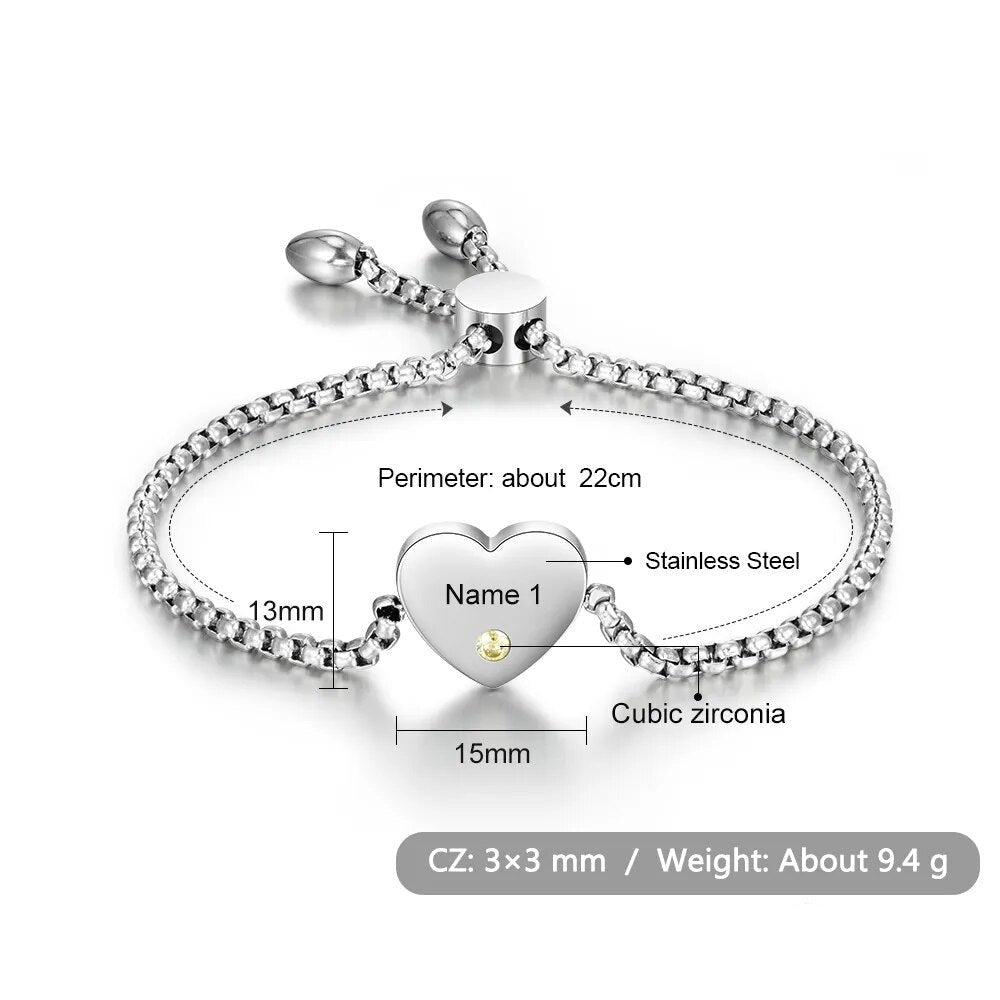 Personalisiertes Edelstahl Armband "Bracciale A Cuore no.178" - PITANI