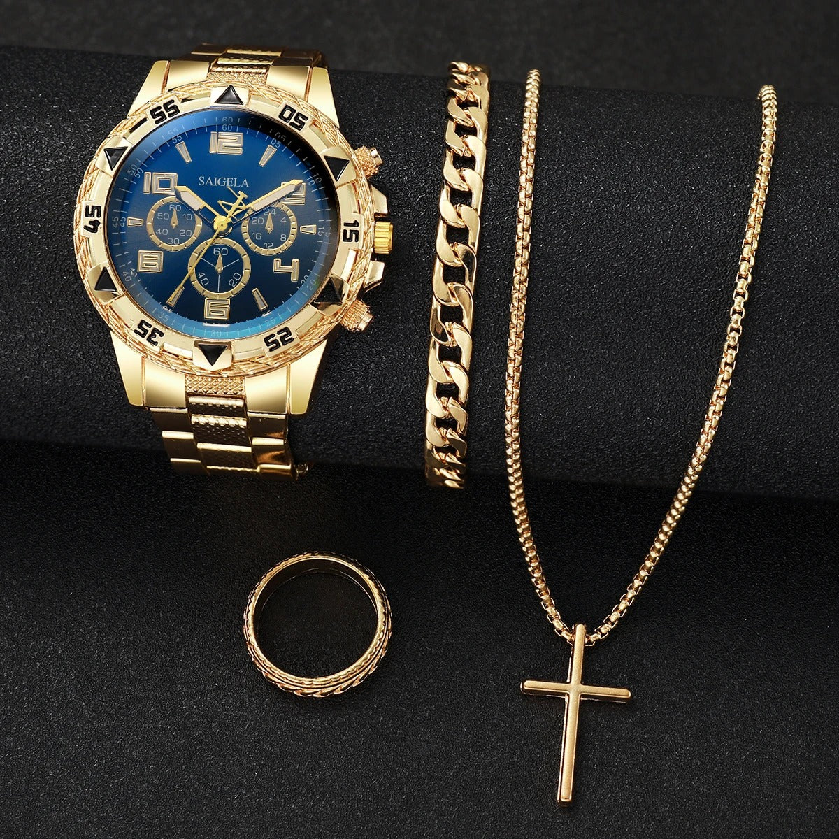 4-teiliges Uhren-Schmuckset „Quarzo Analogico Maschile No.6817“ - PITANI