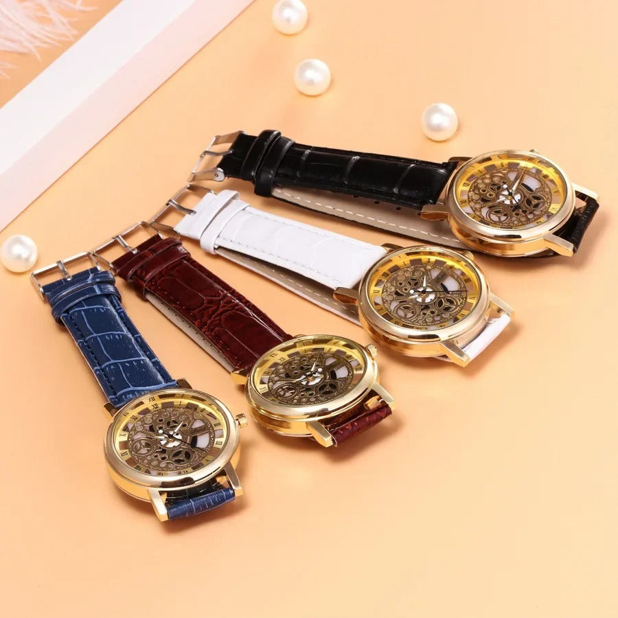 Leder Armbanduhr "Scheletro Svuotato no.132" - PITANI