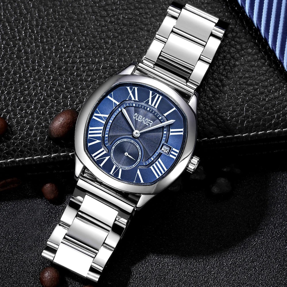 Edelstahl/Stoff Armbanduhr mit außergewöhnlicher Lünette "Orologi Da Polso Da Lavoro no.4150" - PITANI