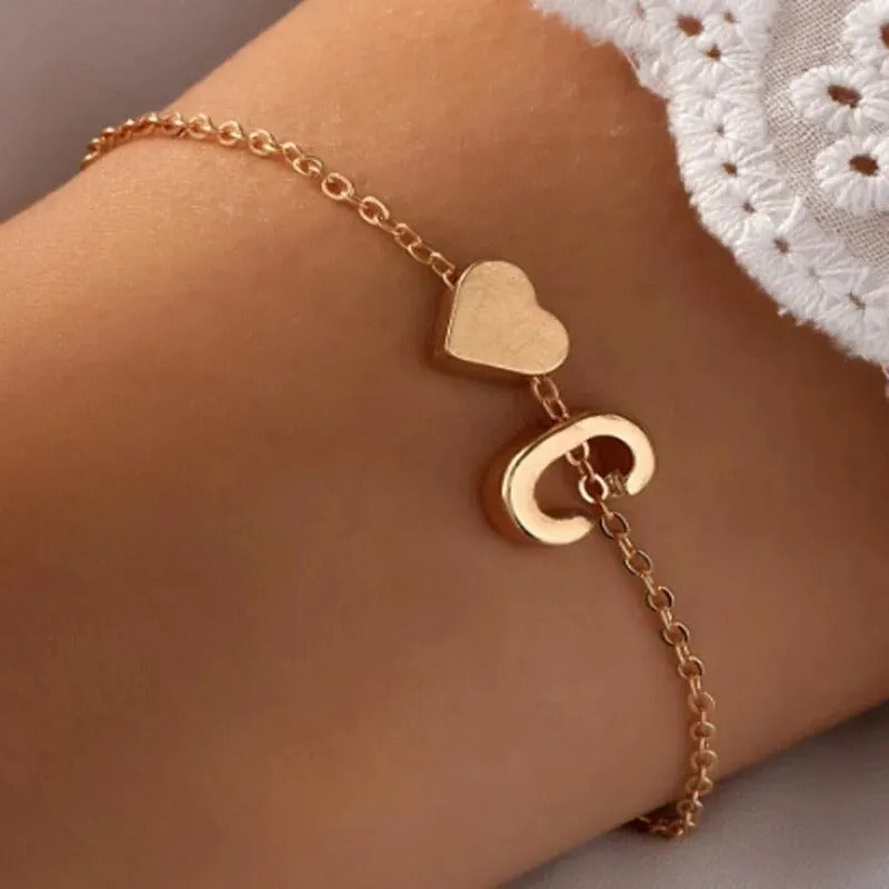 Edelstahl Buchstaben Armband "Bracciale a forma di cuore no.303" - PITANI