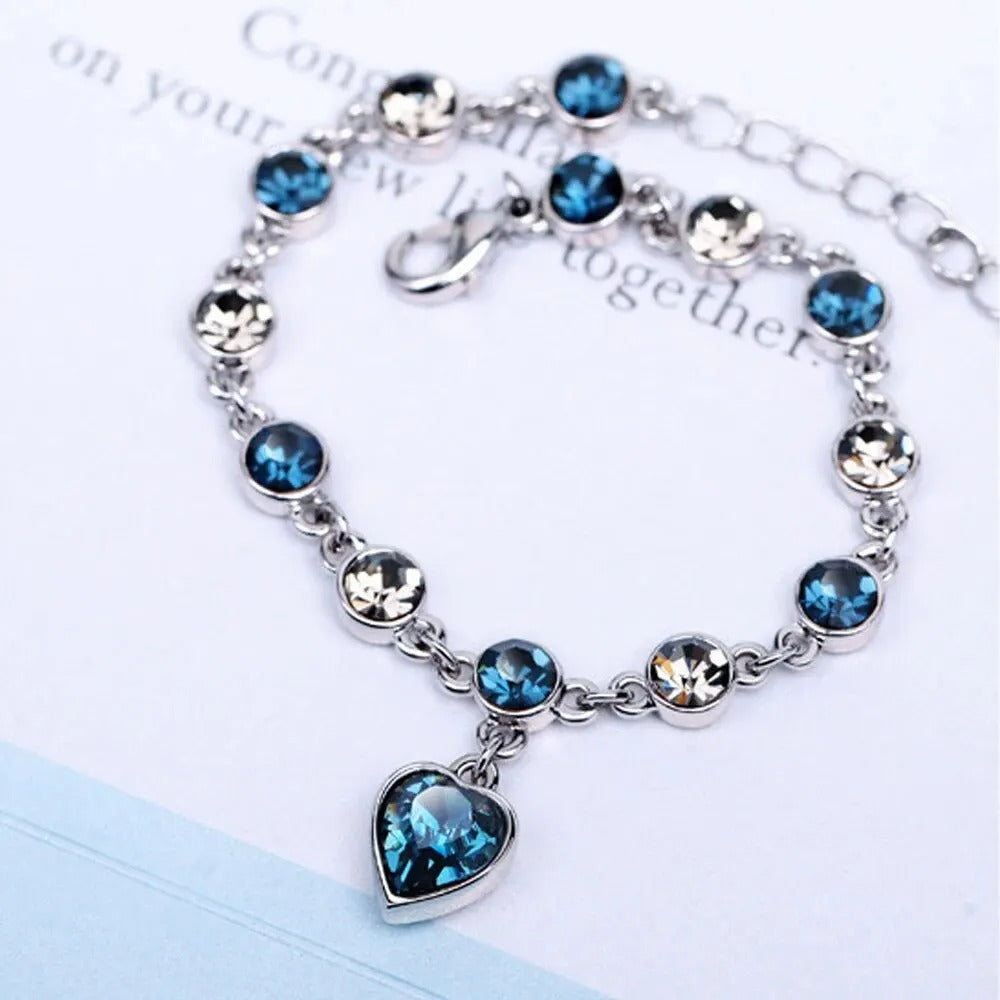 Edelstahl Armband "Cuore Di Cristallo Blu no.553" - PITANI