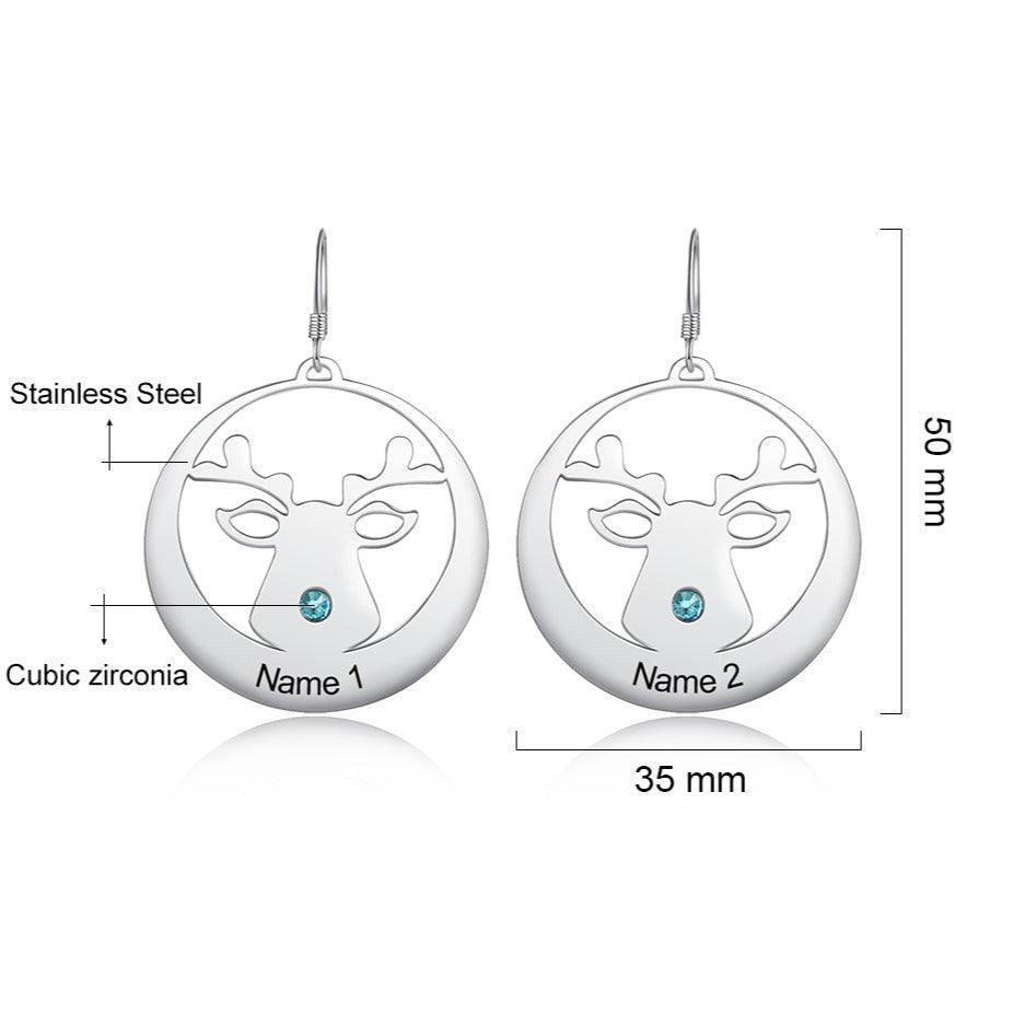 Personalisierte Edelstahl Ohrringe "Motivo Alce no.113" - PITANI