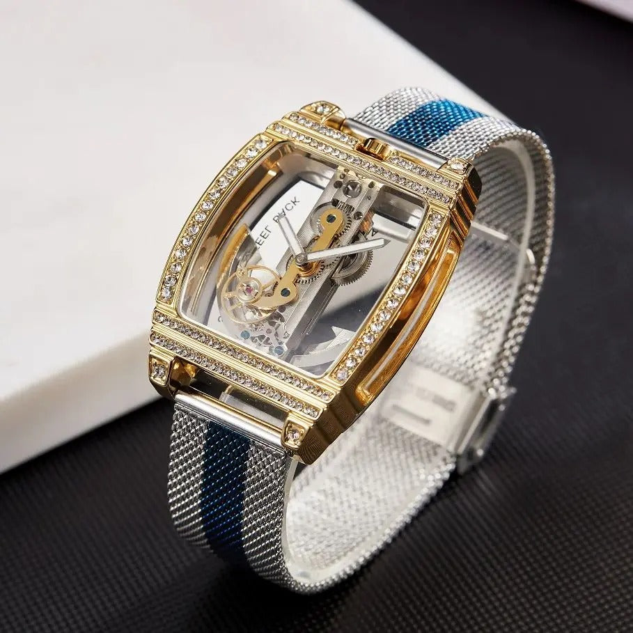 Durchsichtige Glitzer Automatik Armbanduhr "Orologi Meccanici Automatici no.459" - PITANI