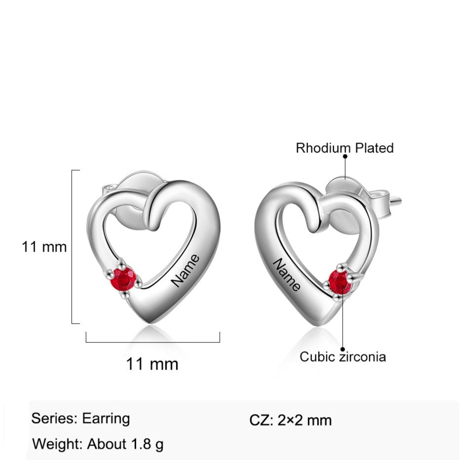 Personalisierte Edelstahl Ohrringe "Borchia del cuore no.118" - PITANI