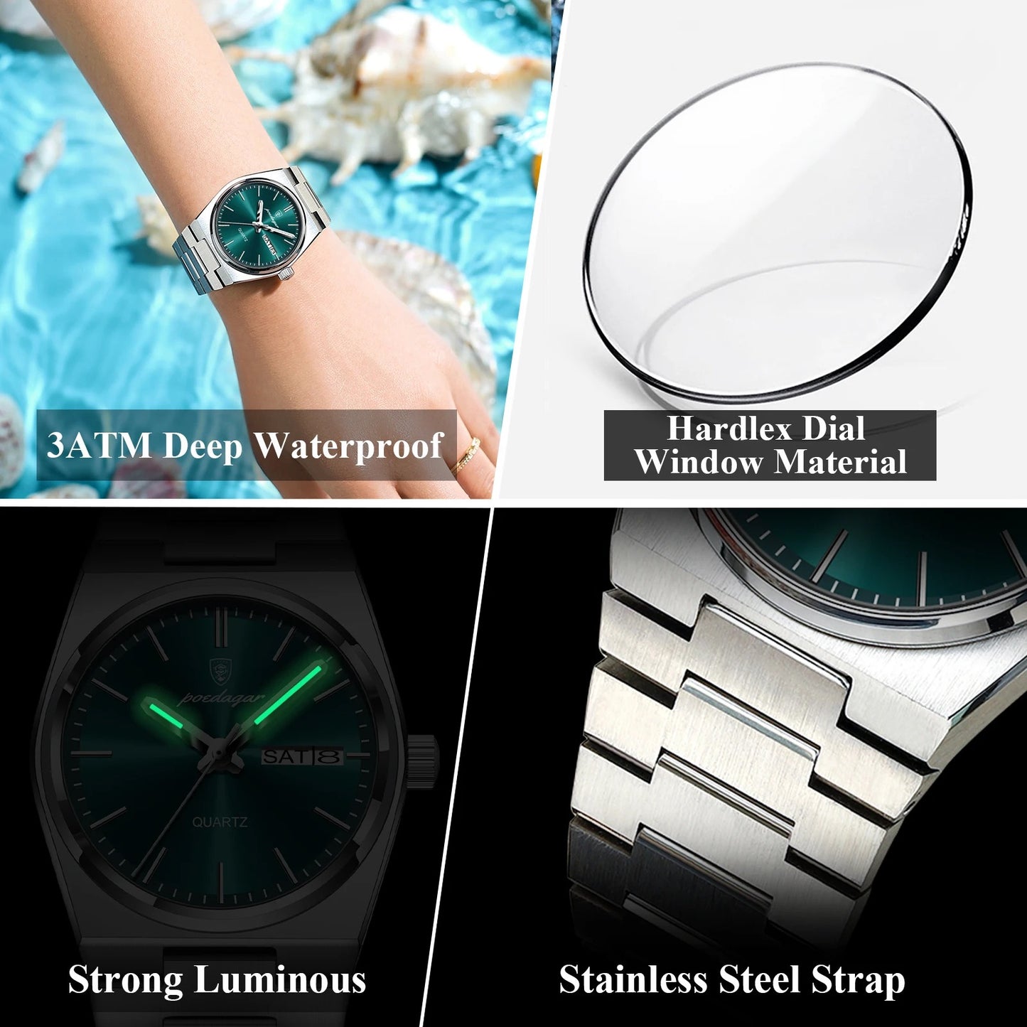 Edelstahl Armbanduhr "Orologio Al Quarzo Elegante Da no.418" - PITANI