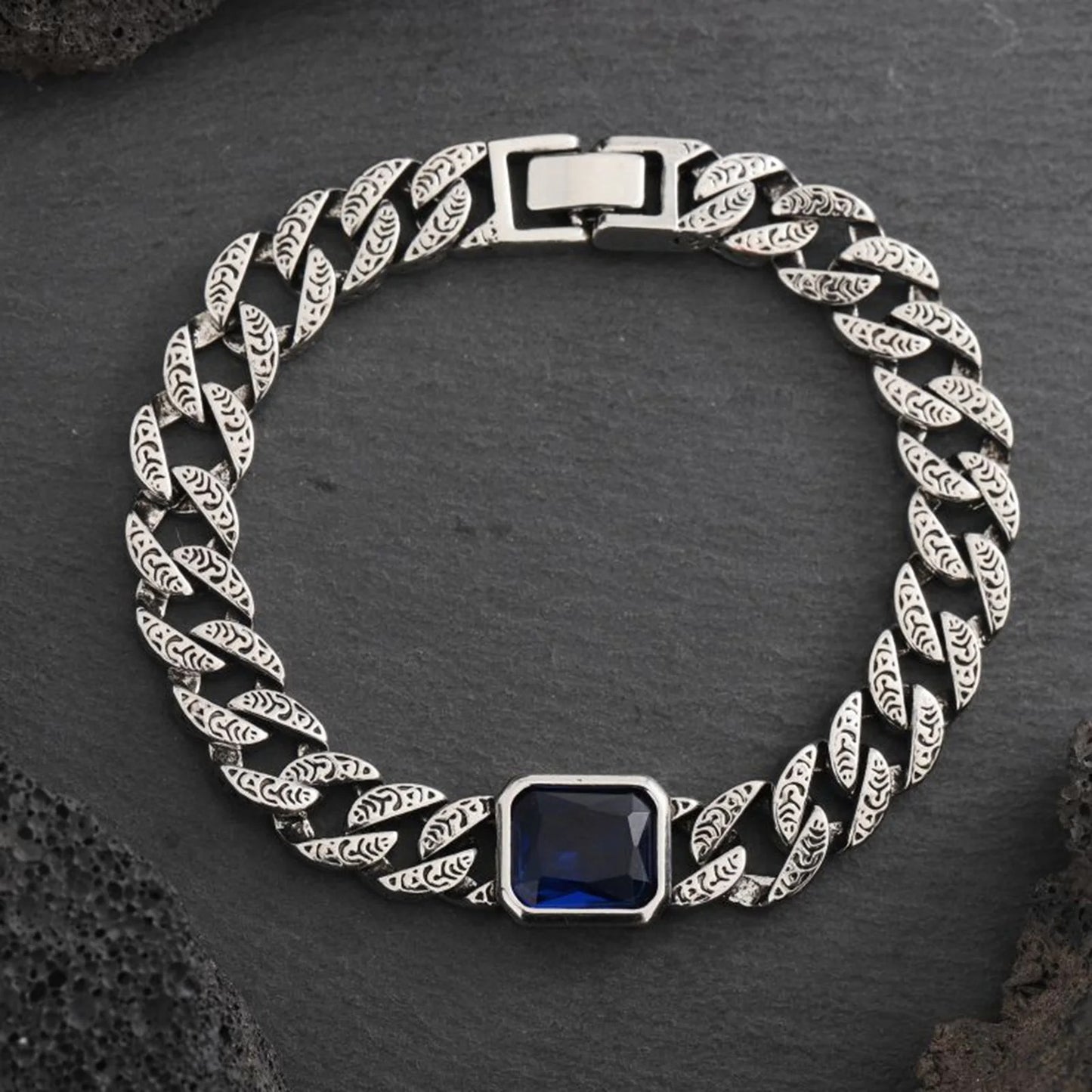Edelstahl Armband "Belle con mi Pietra Blu no.528" - PITANI