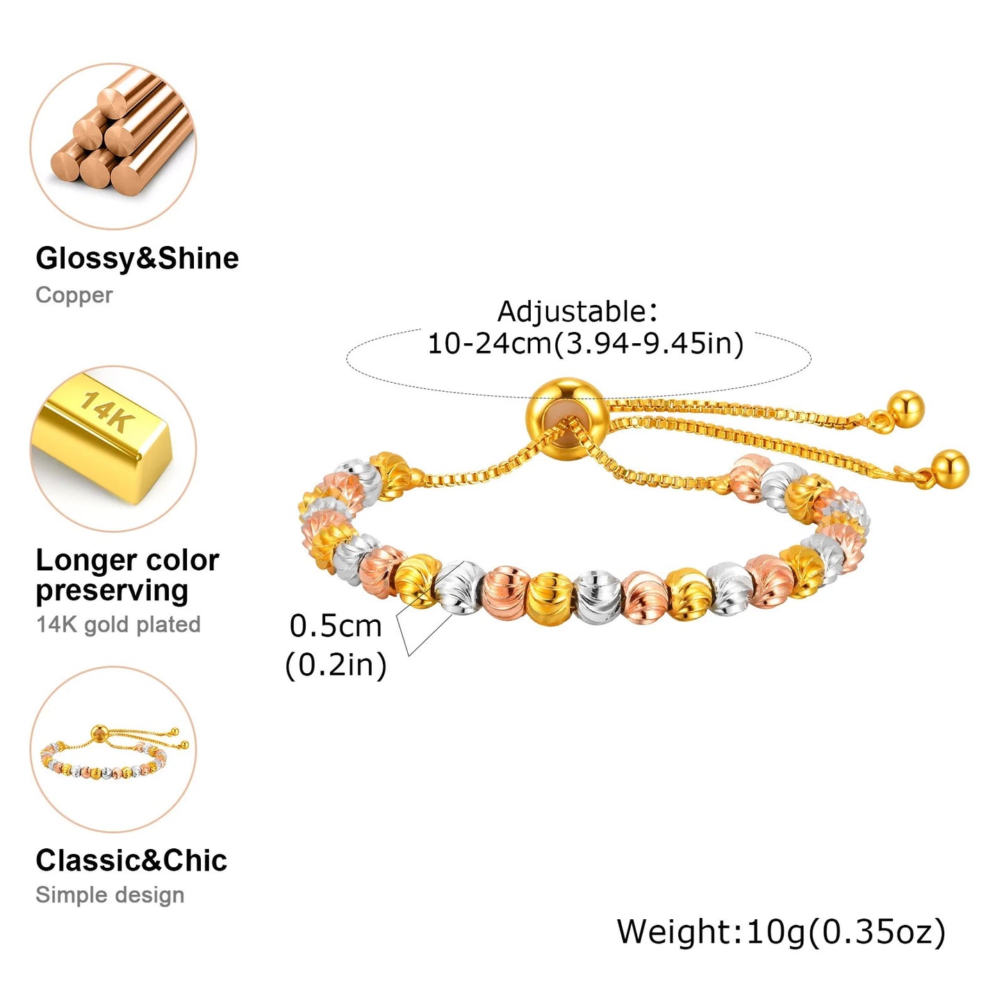Edelstahl Armband mit verschiedenen Perlen "Bracciale Di Perline no.5214" - PITANI
