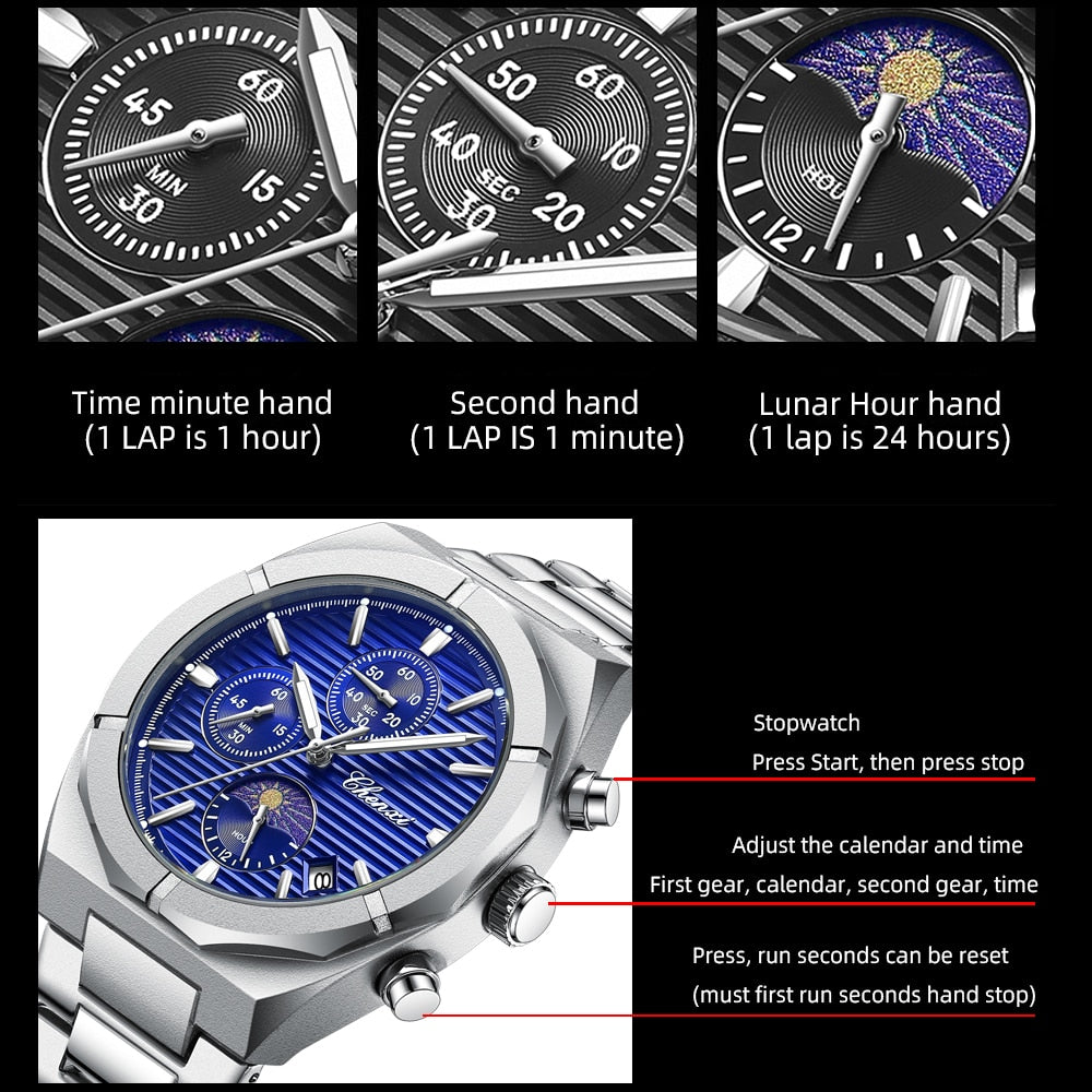 Edelstahl Armbanduhr "Guardolo Blu no.303" - PITANI