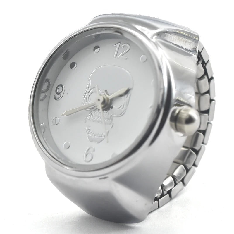 Ring/Fingeruhr mit Totenkopf Motiv "Vendo Orologio Ad anello Al Quarzo no.3882" - PITANI