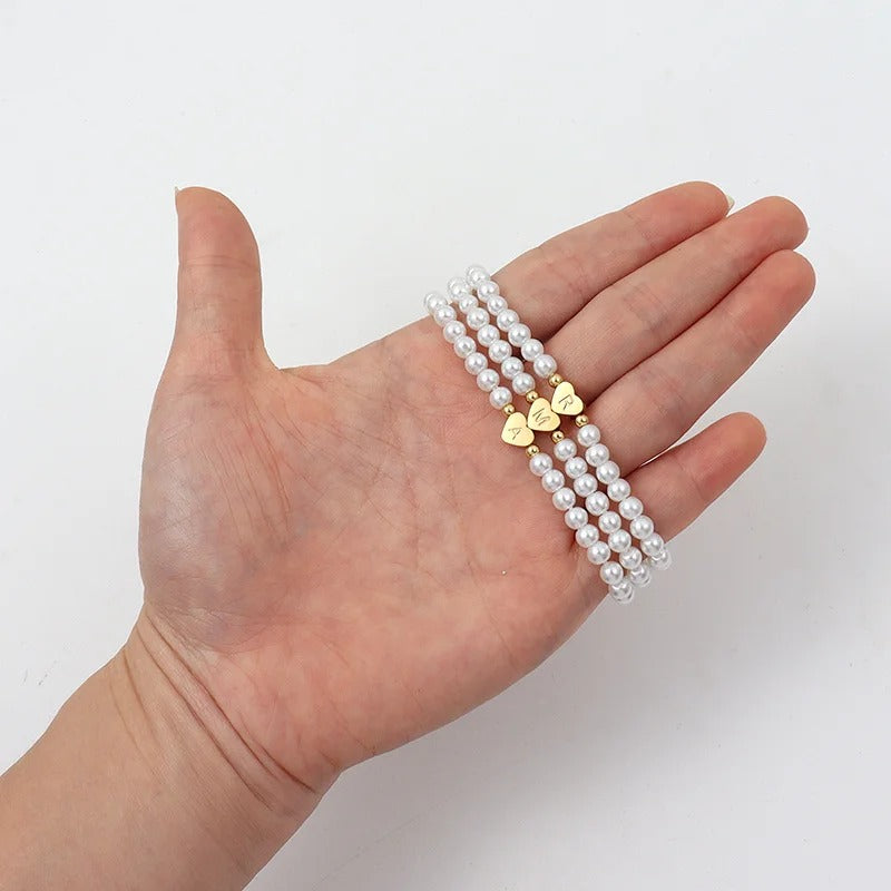 Perlen Buchstaben Armband "Iniziale del cuore no.304" - PITANI