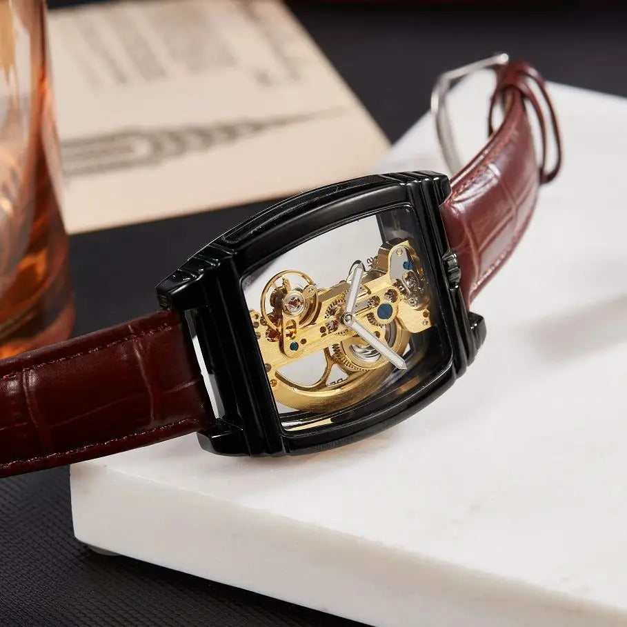 Durchsichtige Glitzer Automatik Armbanduhr "Orologi Meccanici Automatici no.459" - PITANI