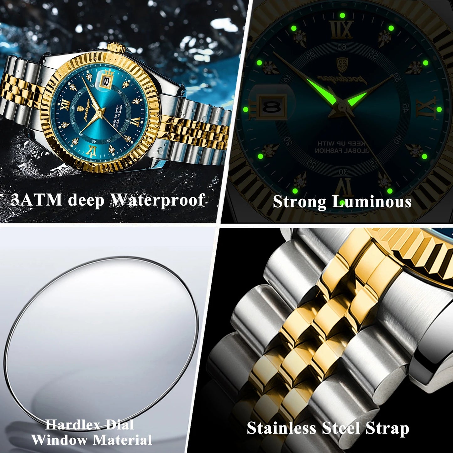Edelstahl Armbanduhr "Orologio Da Uomo Con Data Luminosa no.424" - PITANI
