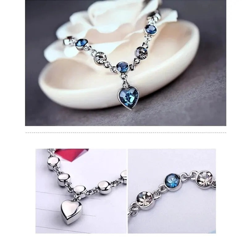 Edelstahl Armband "Cuore Di Cristallo Blu no.553" - PITANI