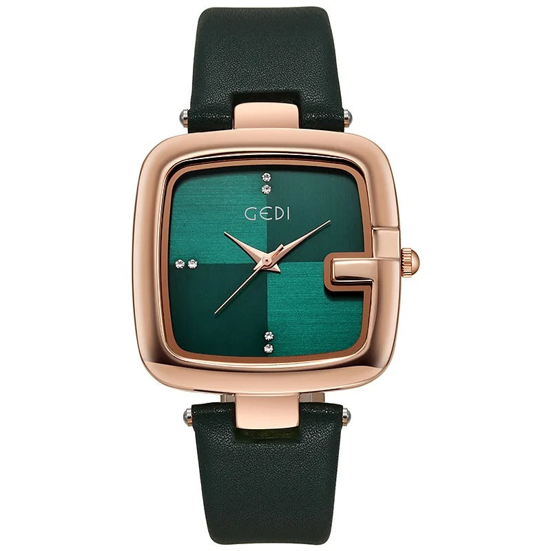 Leder Armbanduhr mit kariertem Ziffernblatt "Orologi Da Regalo Impermeabili no.3139" - PITANI