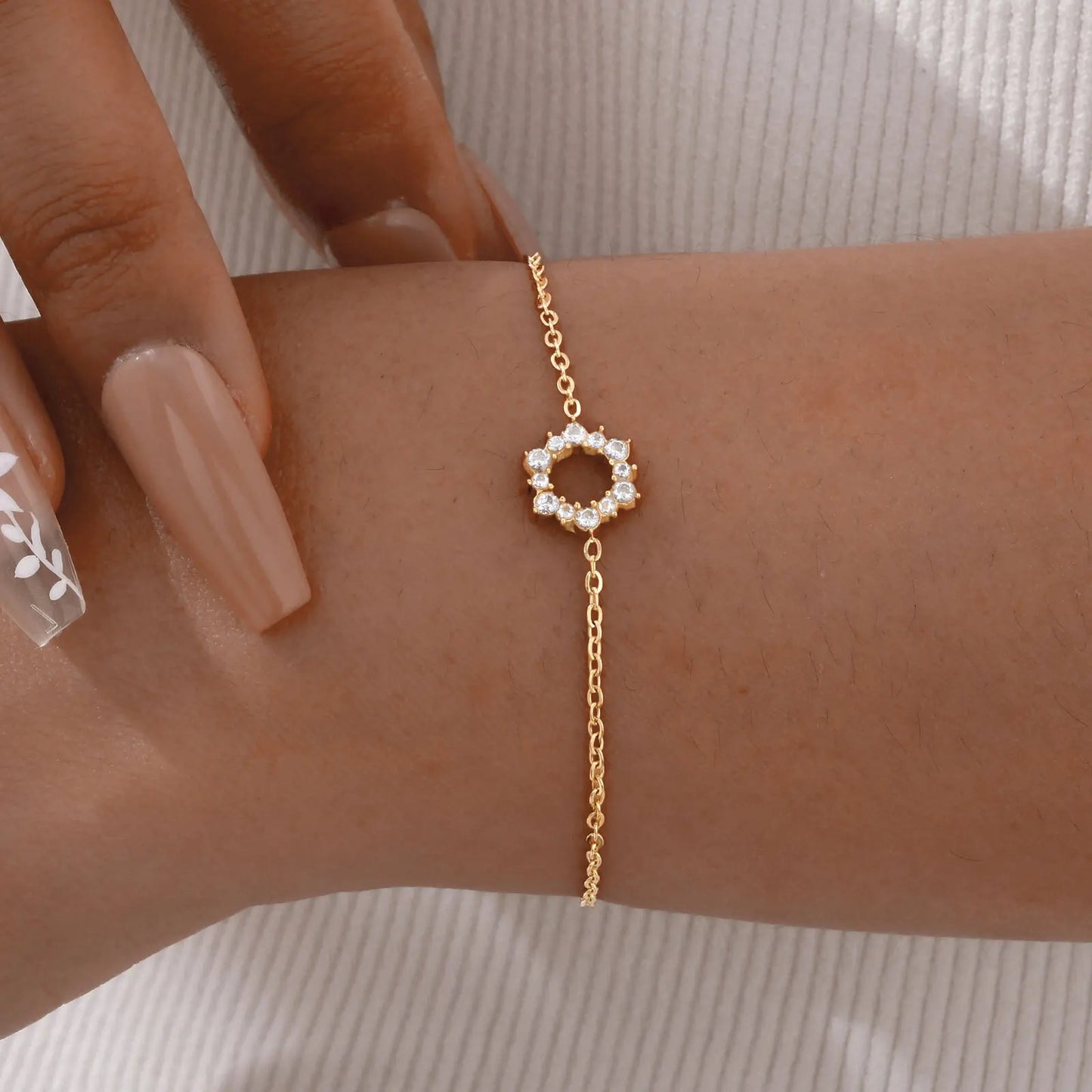 Edelstahl Armband mit Glitzerndem Sonnenblumen Motiv "Bracciali Girasole no.5208" - PITANI