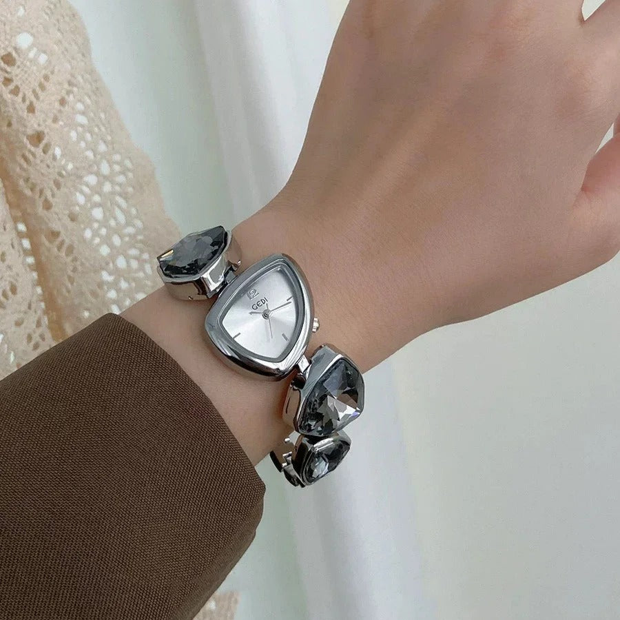 SALE | Edelstahl Glitzer Armbanduhr "Orologio Con Bracciale E Diamanti no.157" - PITANI