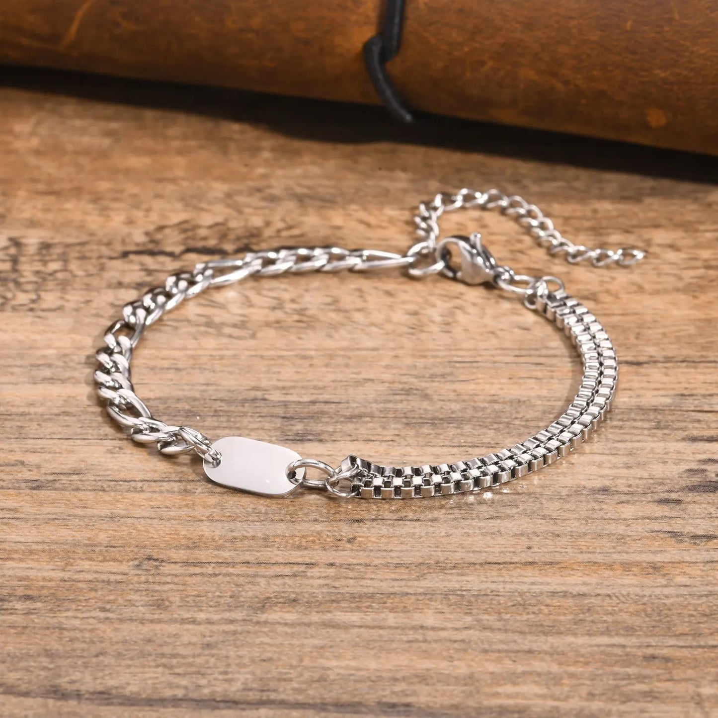Edelstahl Buchstaben Armband "Scatola a doppio strato no.305" - PITANI