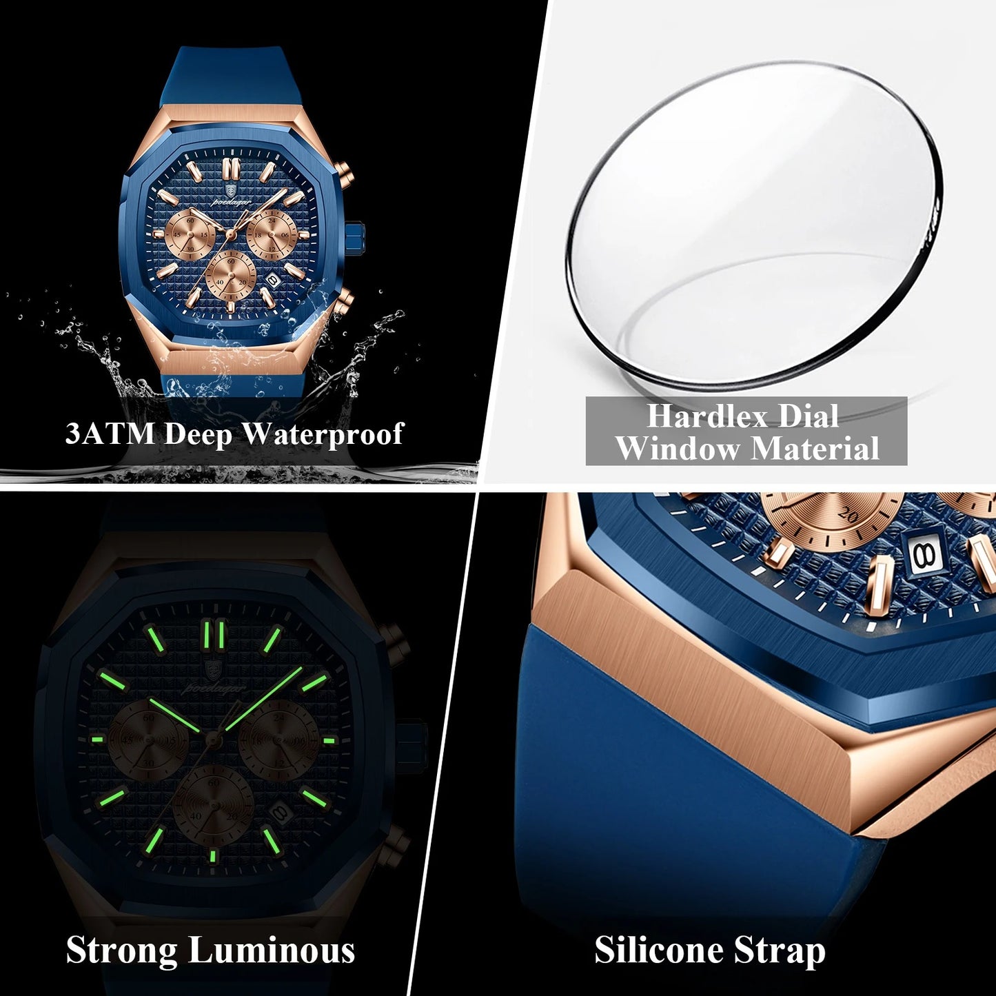 Edelstahl Armbanduhr "Cronografo Data Uomo no.413" - PITANI