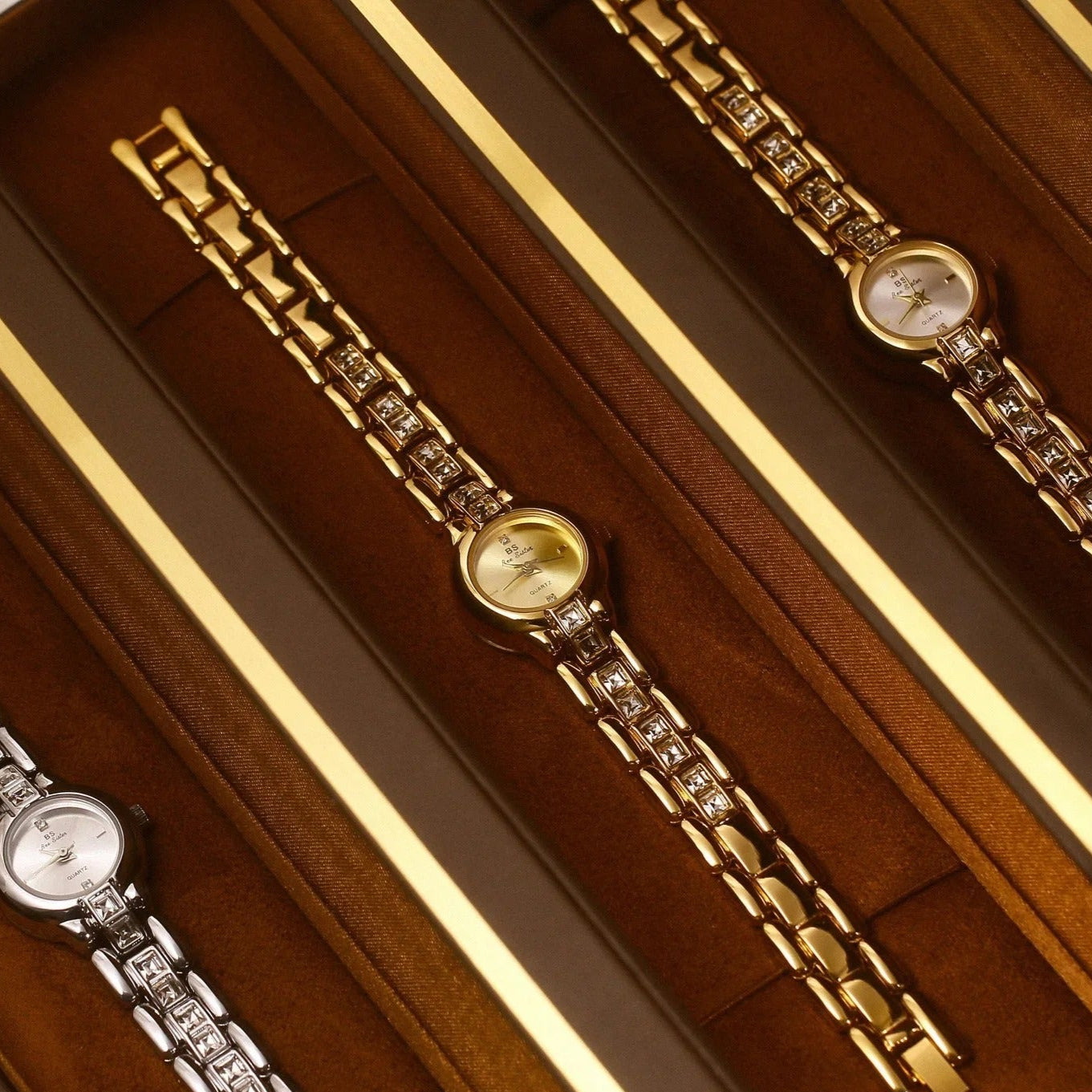 Schlicht glitzernde Edelstahl Armbanduhr "Gioiello Diamante Quadrato no.3161" - PITANI