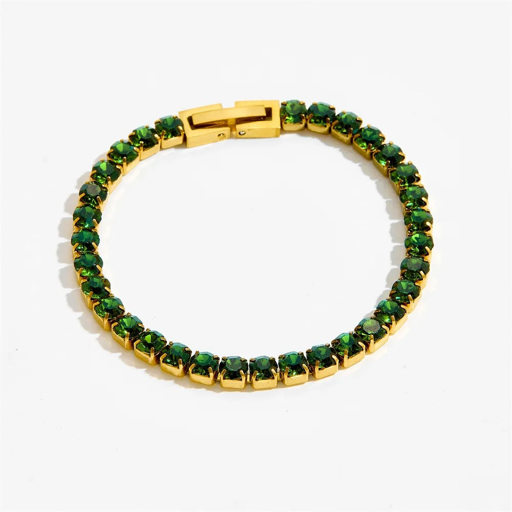 Edelstahl Glitzer Armband mit verschiedenen Zirconia "Minimalismo Incorpora Zircone no.5216" - PITANI