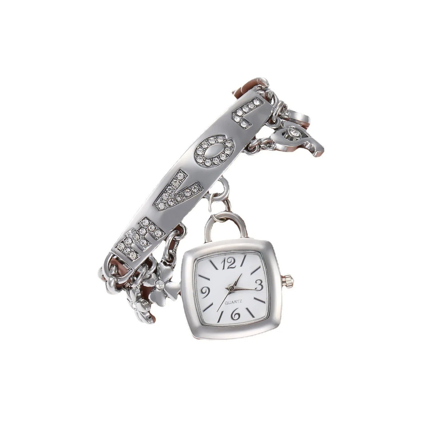 Edelstahl Charm Armbanduhr in Schloß Optik "Orologio Al Quarzo Alla Moda no.3129" - PITANI