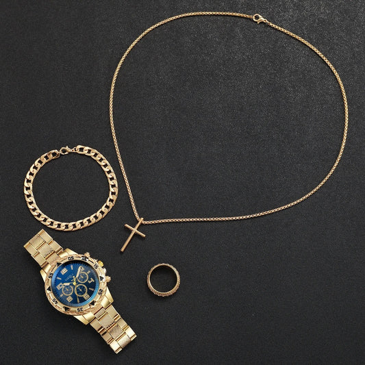 4-teiliges Uhren-Schmuckset „Quarzo Analogico Maschile No.6817“ - PITANI