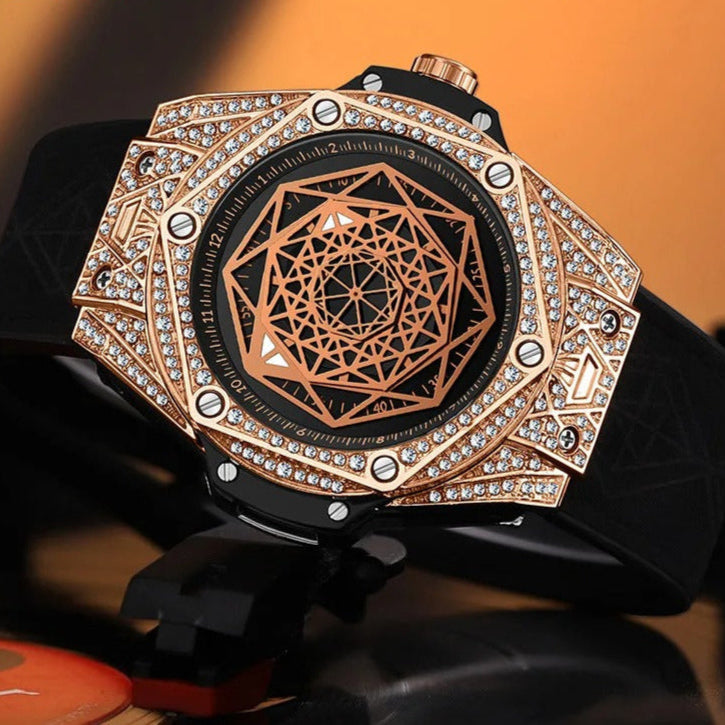 Außergewöhnliche Glitzer Armbanduhr "Quarzo Lusso Diamante no.260" - PITANI