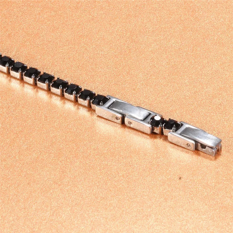 Edelstahl Glitzer Armband "Zircone Cubico Scintillante no.5217" - PITANI
