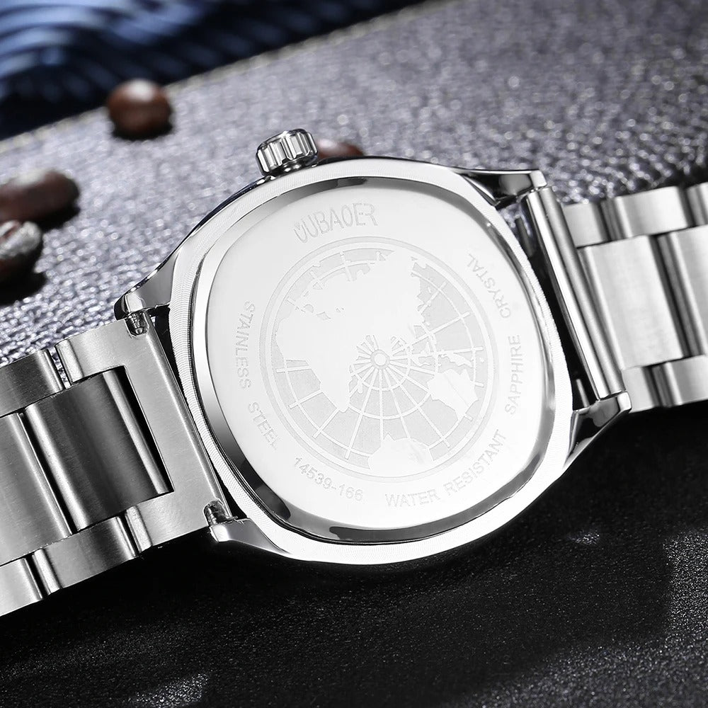 Edelstahl/Stoff Armbanduhr mit außergewöhnlicher Lünette "Orologi Da Polso Da Lavoro no.4150" - PITANI