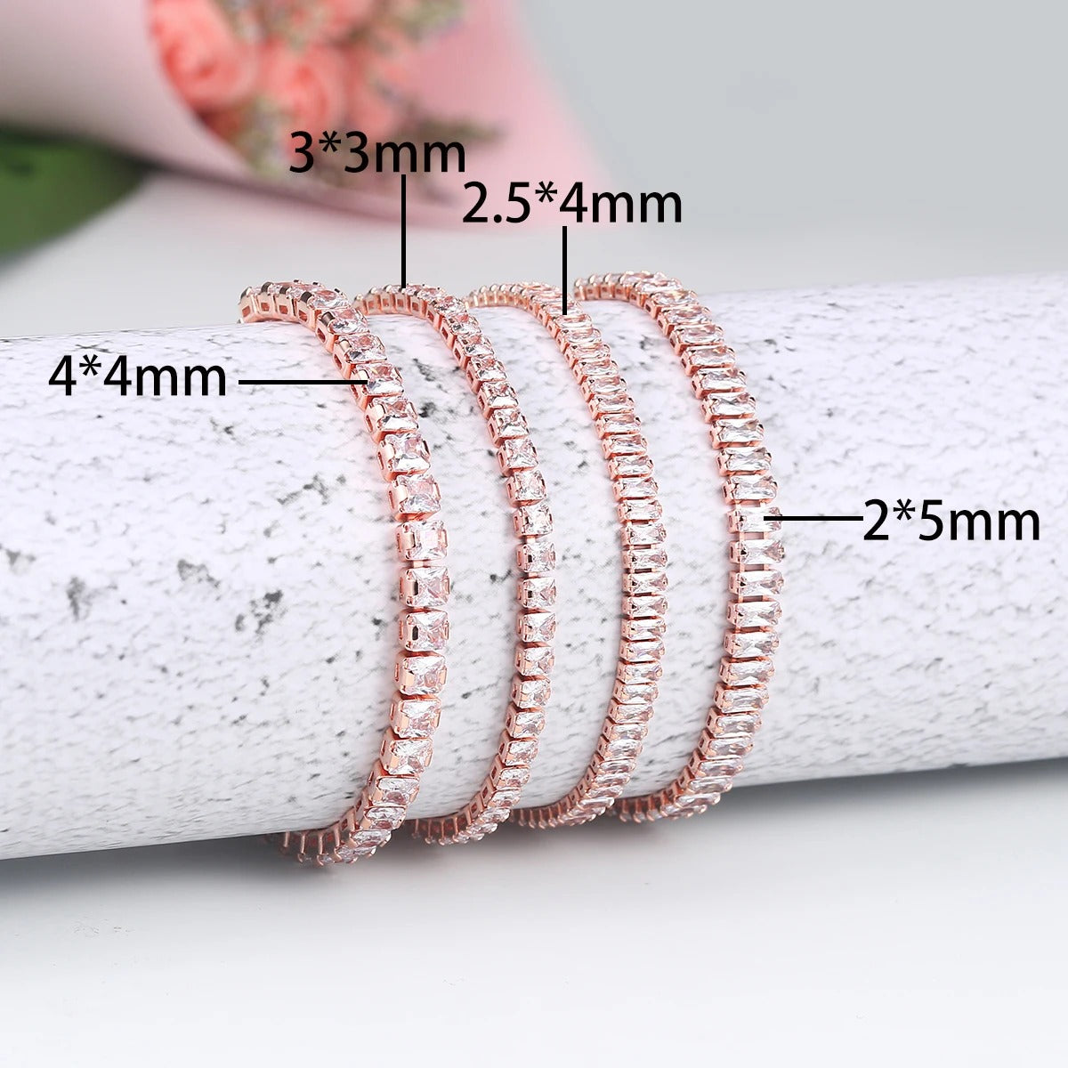 Edelstahl Glitzer Armband "Zircone Trasparente Regolabile no.5304" - PITANI