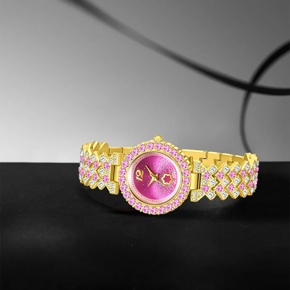 6-teiliges Glitzer Uhren-Schmuckset „Quarzo Con Strass Alla Moda No.6821“ - PITANI