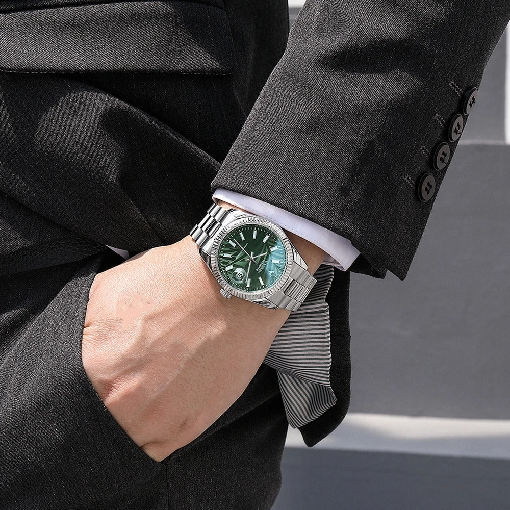 Edelstahl Automatik Armbanduhr "Foglia Di Palma no.418" - PITANI