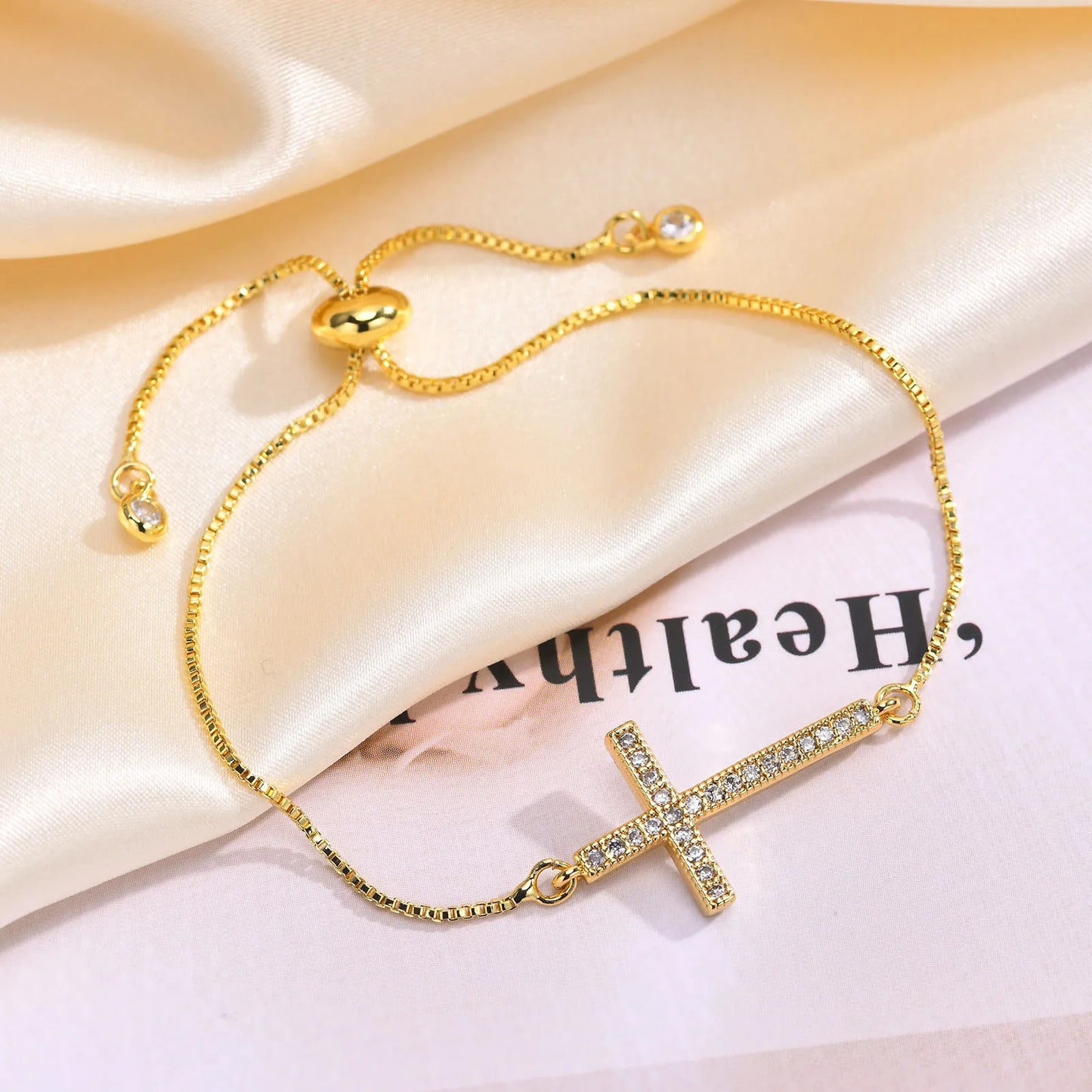 Edelstahl Glitzer Kreuz Armband "Braccialetti a Croce no.5205" - PITANI