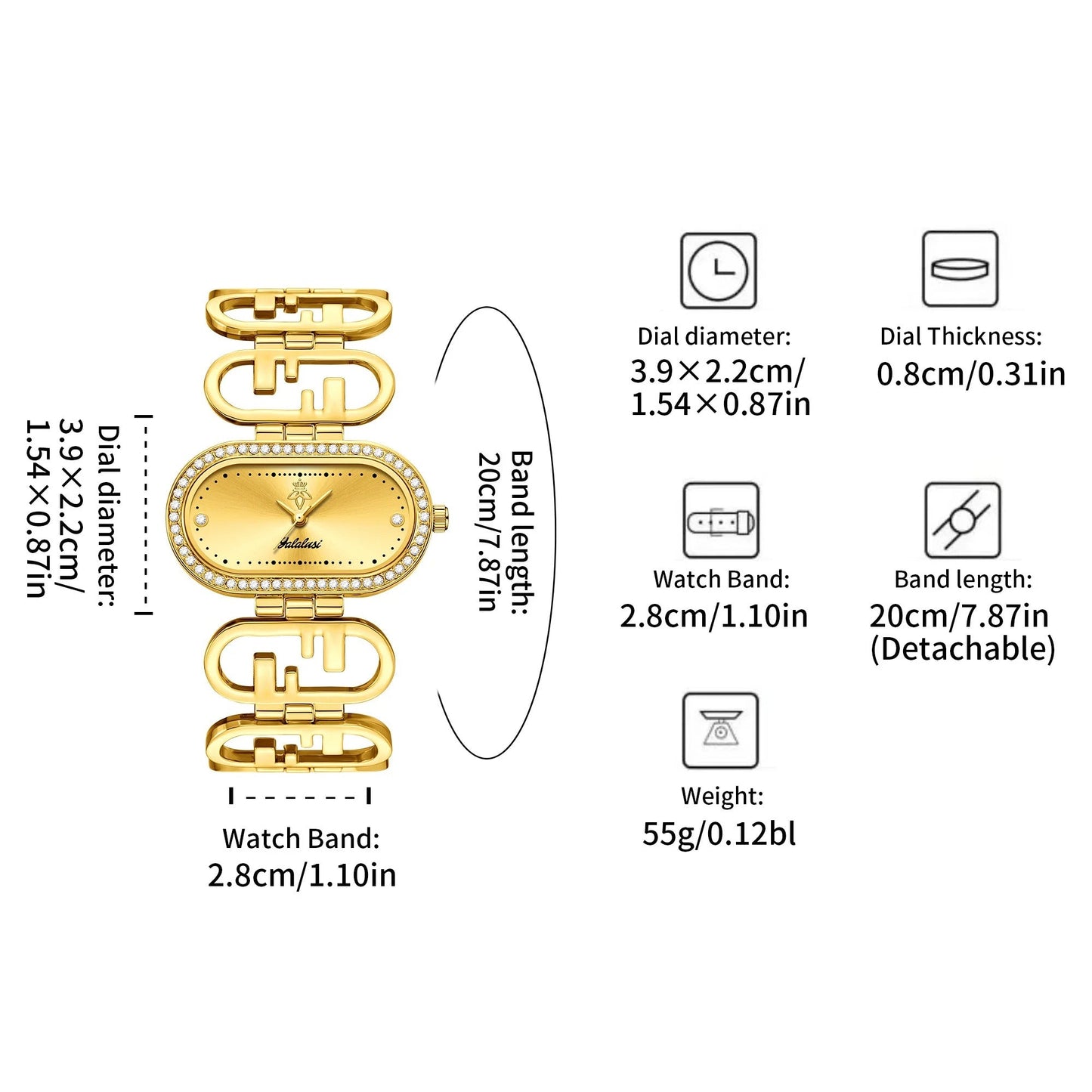 Außergewöhnliche Edelstahl Armbanduhr "Orologi Con Strass Scintillanti no.3136" - PITANI