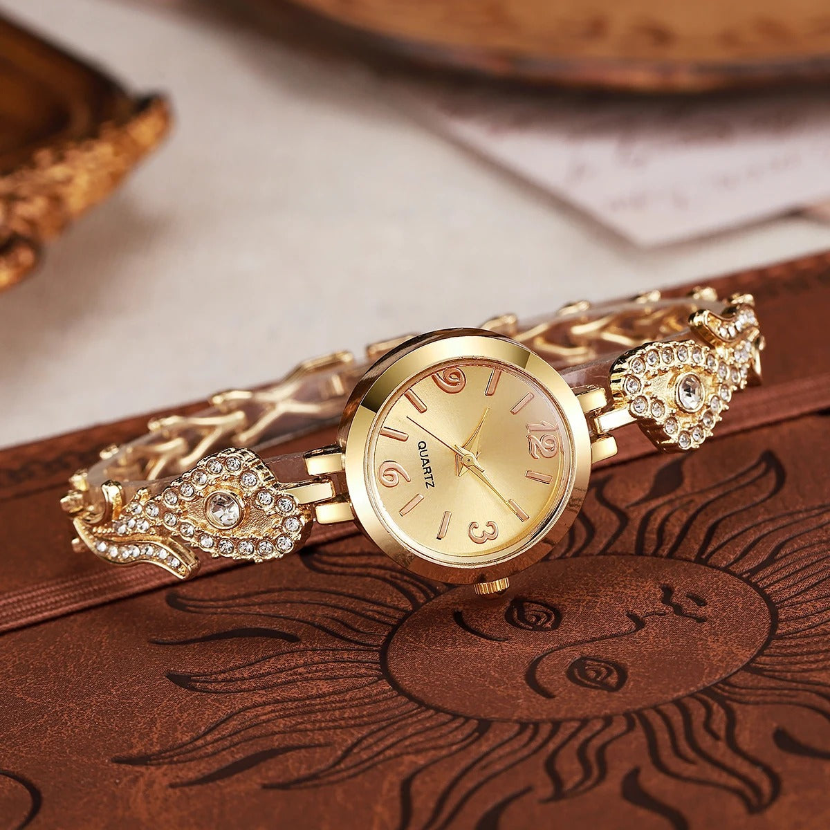 Edelstahl Glitzer Armbanduhr "Orologio Al Quarzo Con Diamanti no.3137" - PITANI
