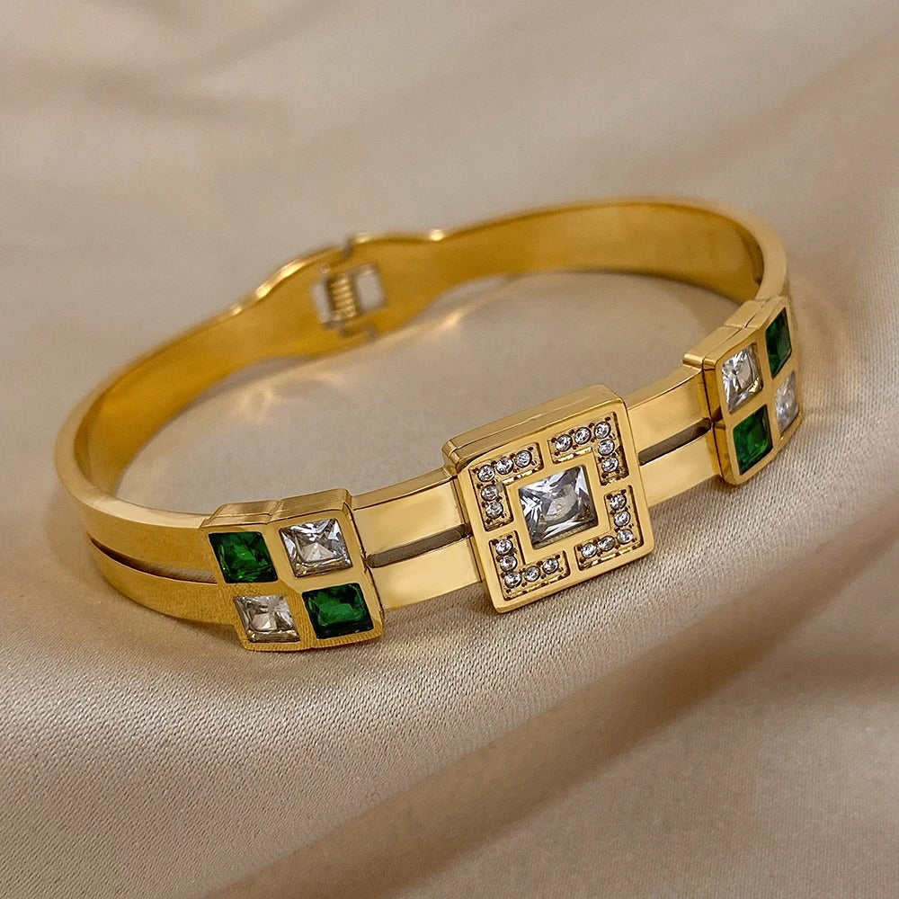 Edelstahl Armband "Verde Smeraldo Bianco no.544" - PITANI