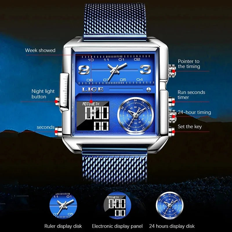 Edelstahl Armbanduhr "Impermeabile Militare Luminoso no.433" - PITANI