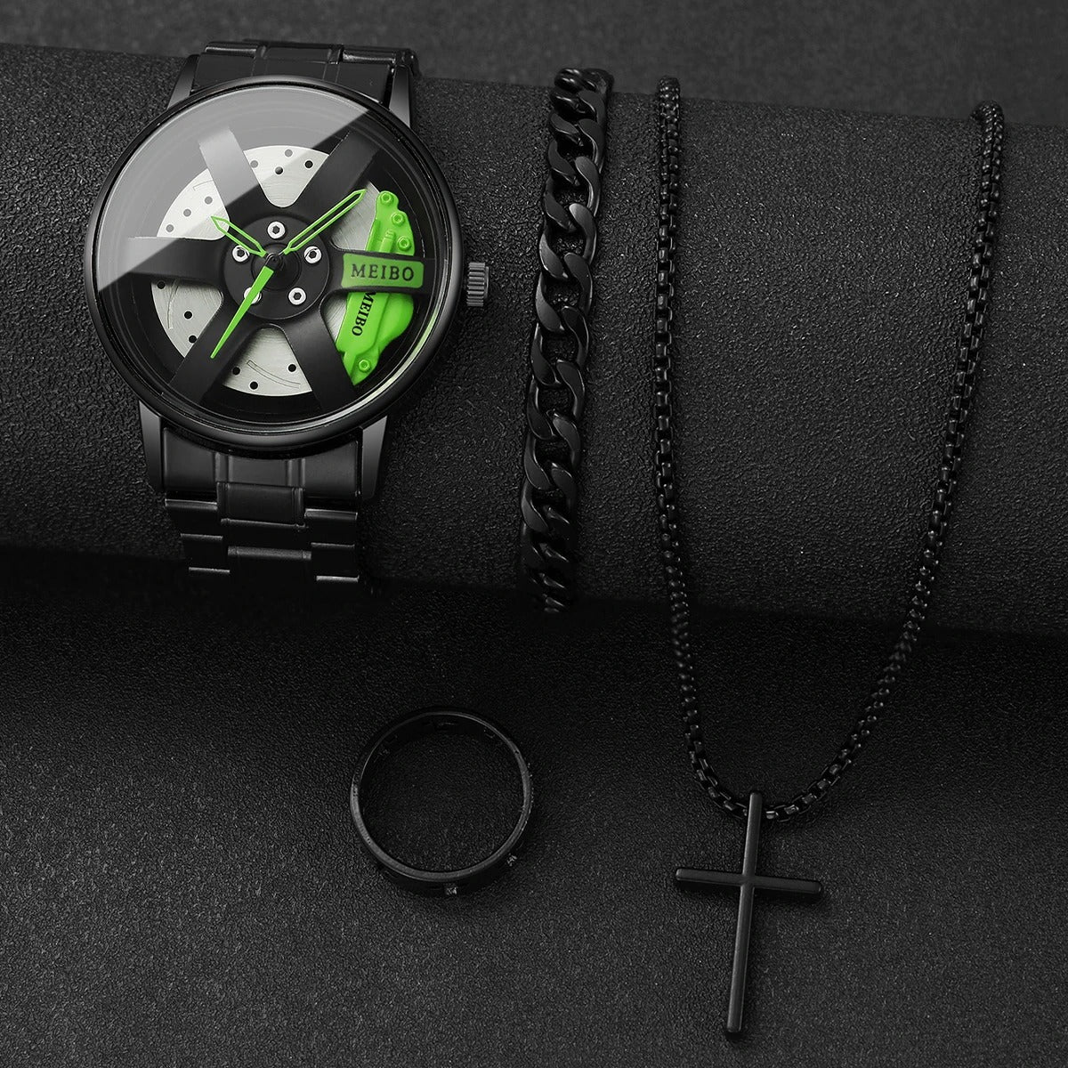 4-teiliges Felgenuhr Geschenkset „Orologio di grande belle mare No.6813“ - PITANI