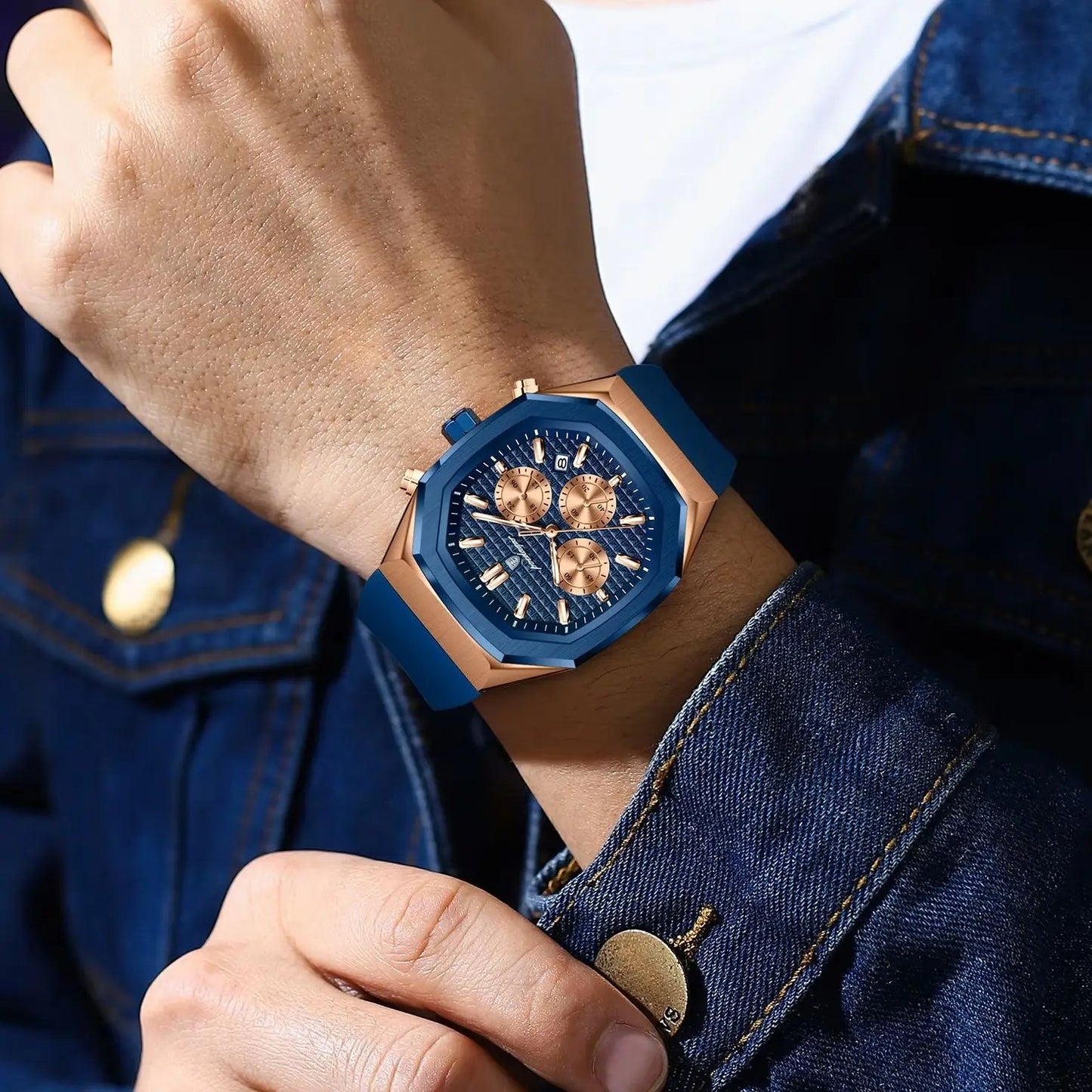 Edelstahl Armbanduhr "Cronografo Data Uomo no.413" - PITANI