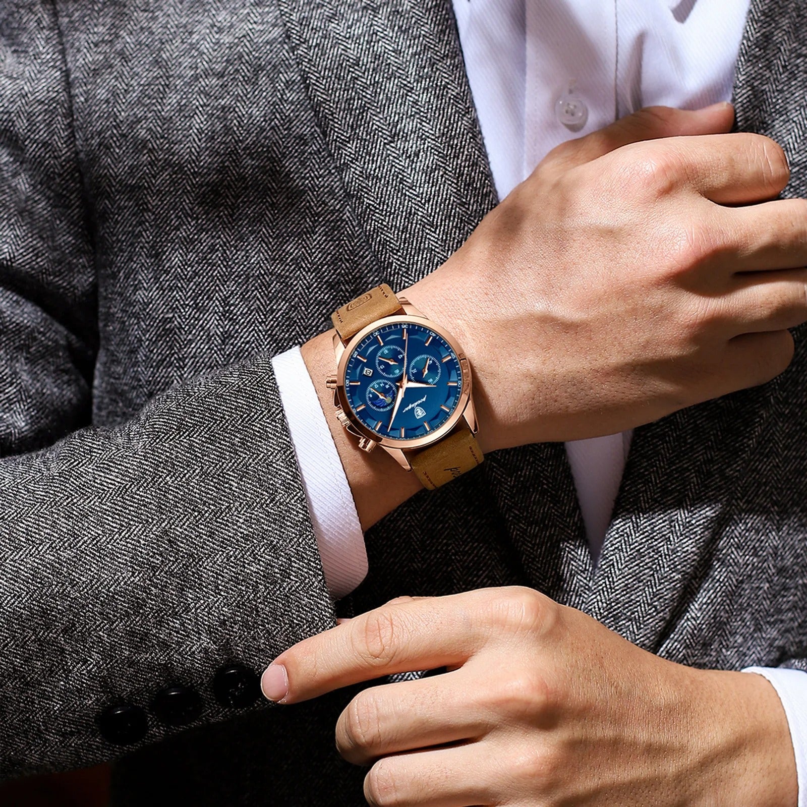 Leder/Edelstahl Armbanduhr "Orologio Pelle no.855" - PITANI