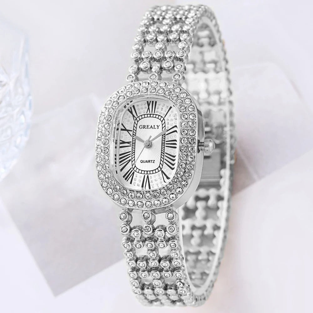 Edelstahl Glitzer Armbanduhr "Orologio Strass Lusso no.3147" - PITANI