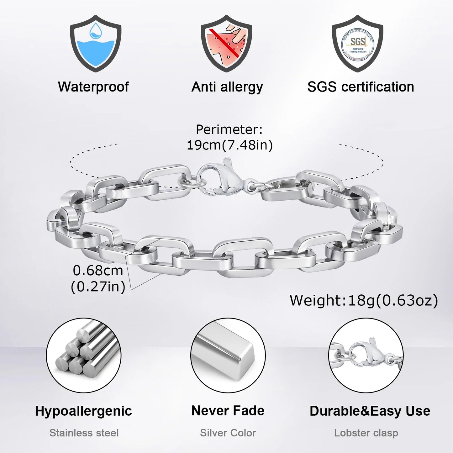 Edelstahl Armband "Braccialetti a Catena a Maglie no.5309" - PITANI