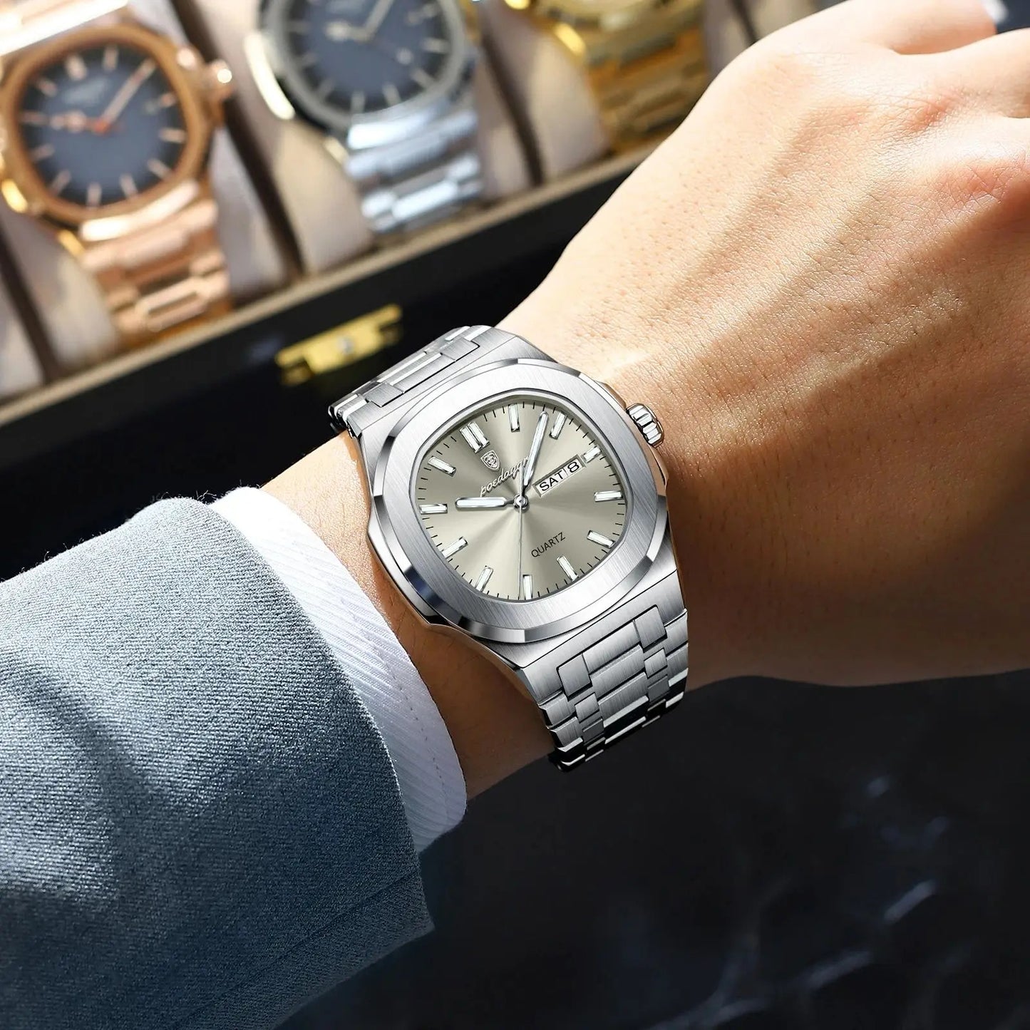 Edelstahl Armbanduhr "Orologio Quadrato Impermeabile no.423" - PITANI