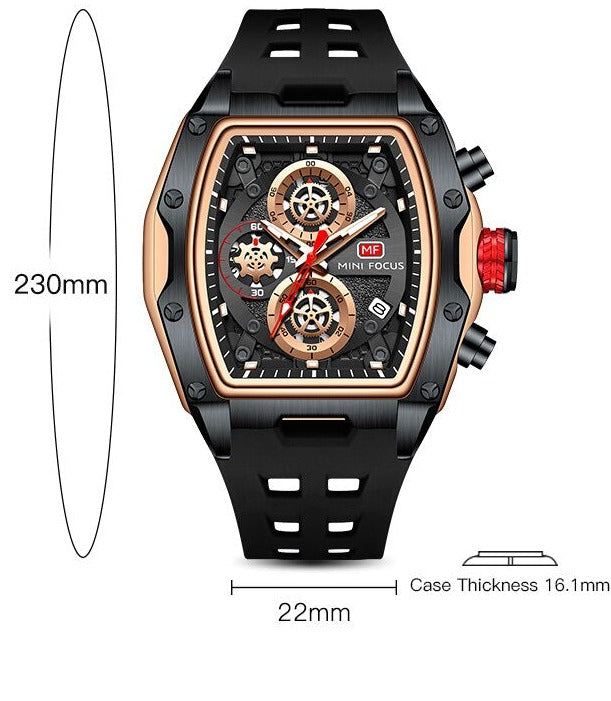 Edelstahl Armbanduhr "Cinturino Nero no.276" - PITANI