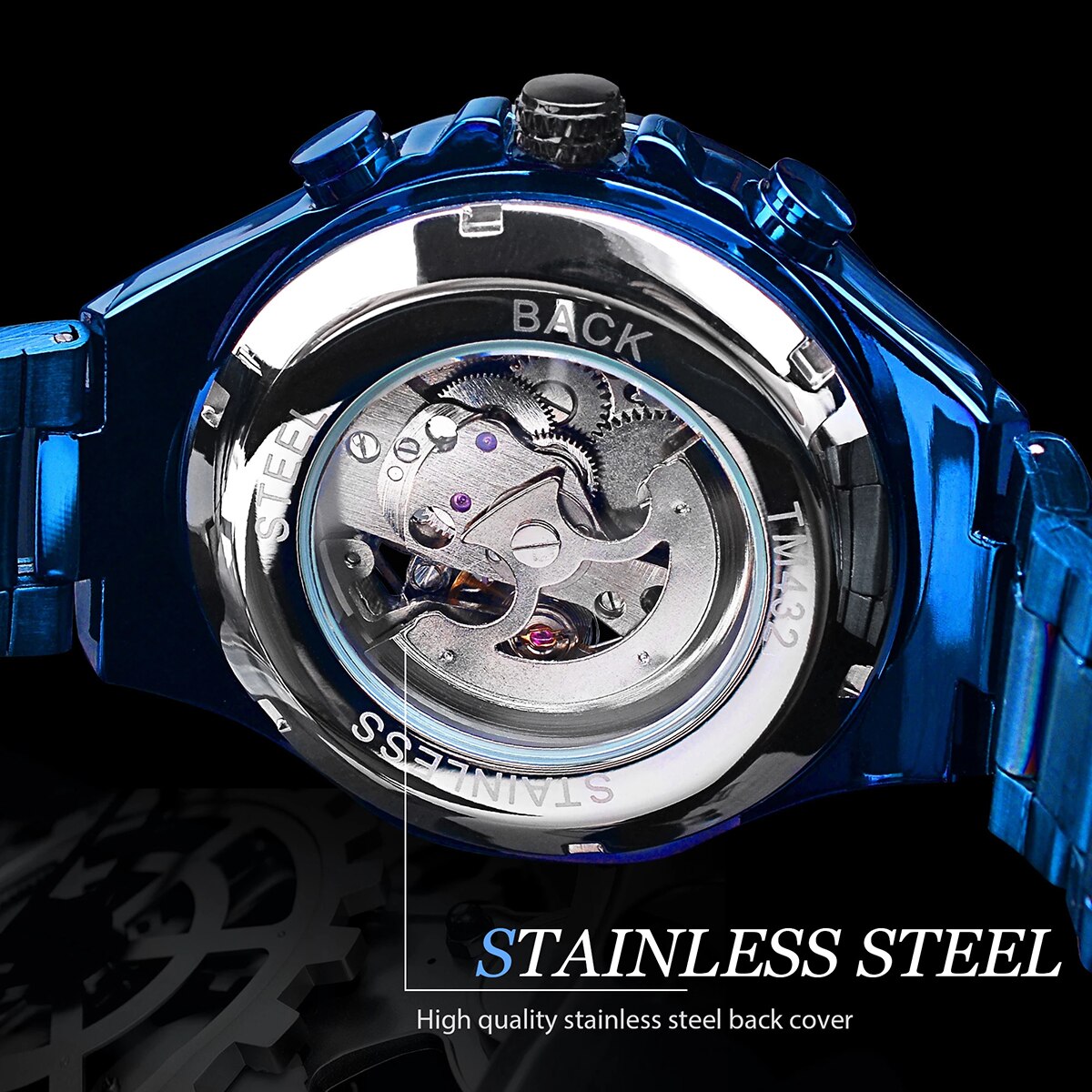 Edelstahl Automatik Armbanduhr "Orologi Blu no.421" - PITANI