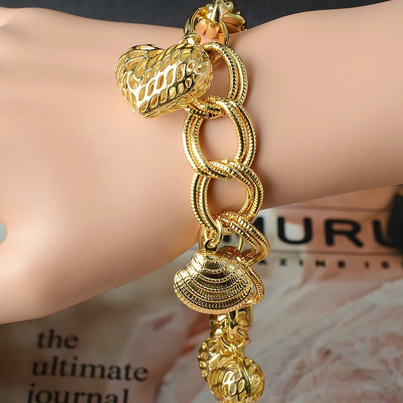 Edelstahl Muschel Armband "Gioielli Placcati In Oro no.512" - PITANI