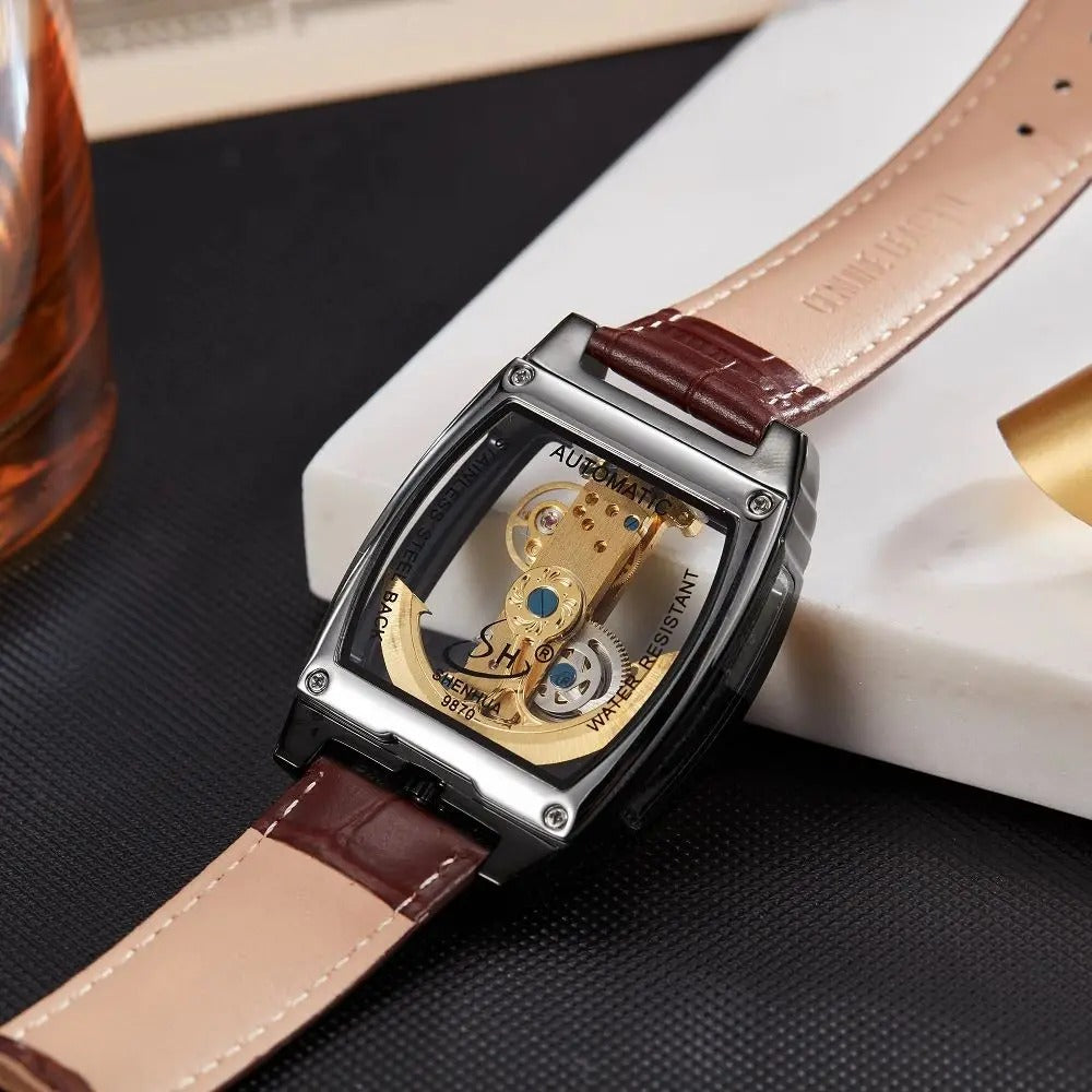 Durchsichtige Glitzer Automatik Armbanduhr "Orologi Meccanici Automatici no.459" - PITANI