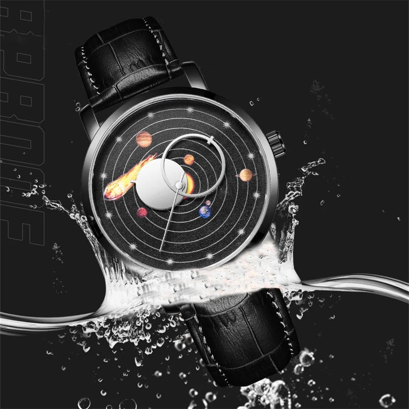 Leder Sonnensystem Optik Armbanduhr "Orologi Da Uomo Solari no.468" - PITANI