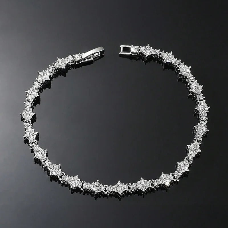 Glitzerndes Zirkonia Edelstahl Armband "Stella Cubica no.5201" - PITANI